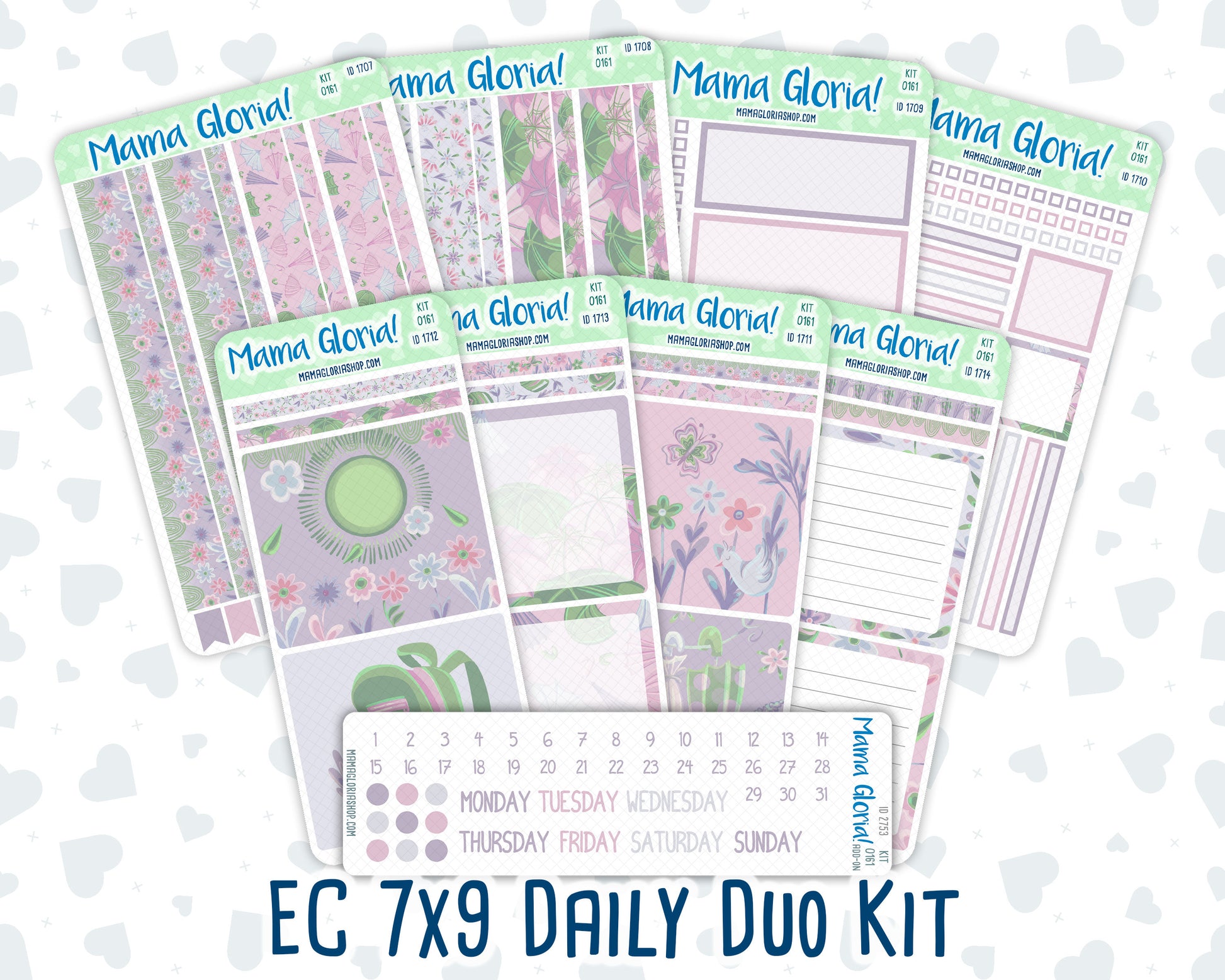 Kit 0161 7x9 Daily Duo - Spring Rain - April- Spring- Planner