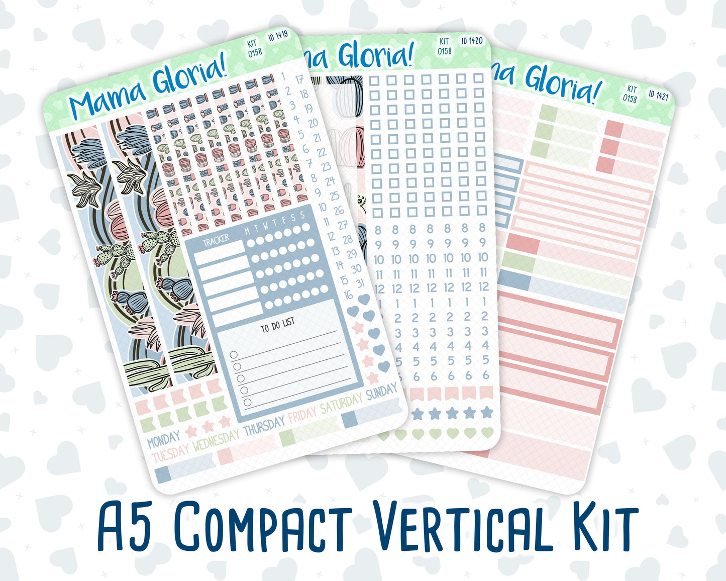 Kit 0158 - A5 Compact Vertical - Cactus Oasis - April Weekly