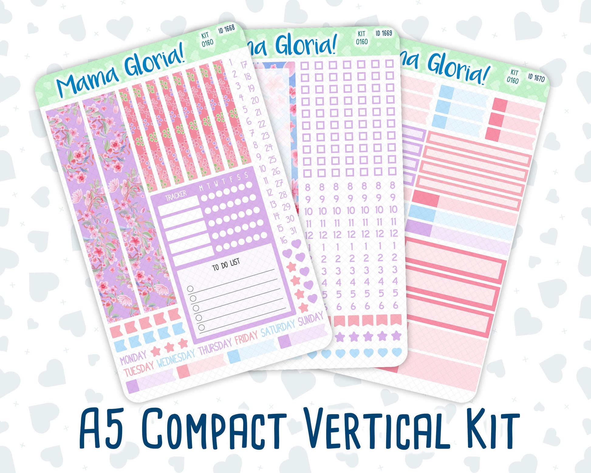 Kit 0160 - A5 Compact Vertical - Blossom Ensemble - April Weekly