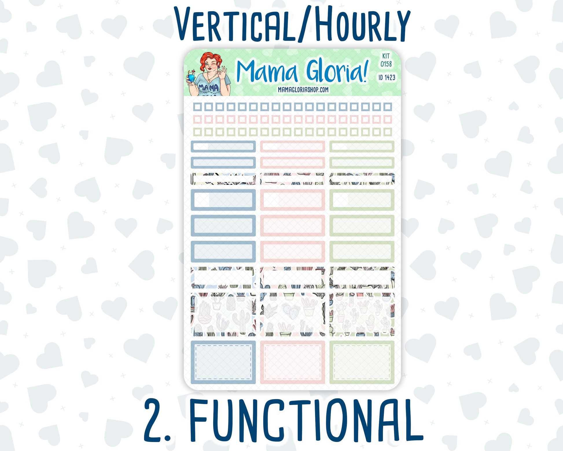 Kit 0158 -7x9 - Cactus Oasis - April- Spring- Weekly Kit For Vertical And Hourly EC Planners