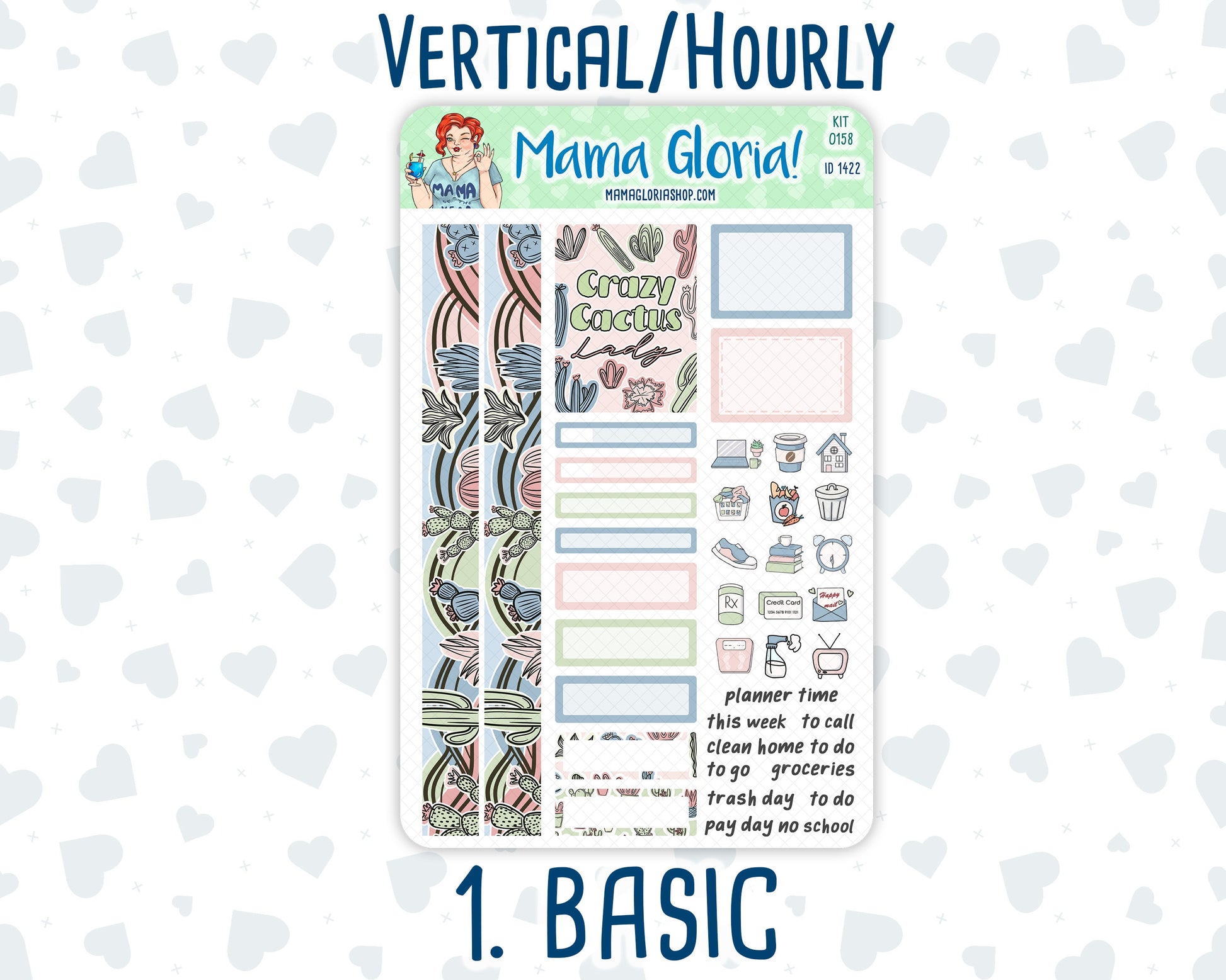 Kit 0158 -7x9 - Cactus Oasis - April- Spring- Weekly Kit For Vertical And Hourly EC Planners