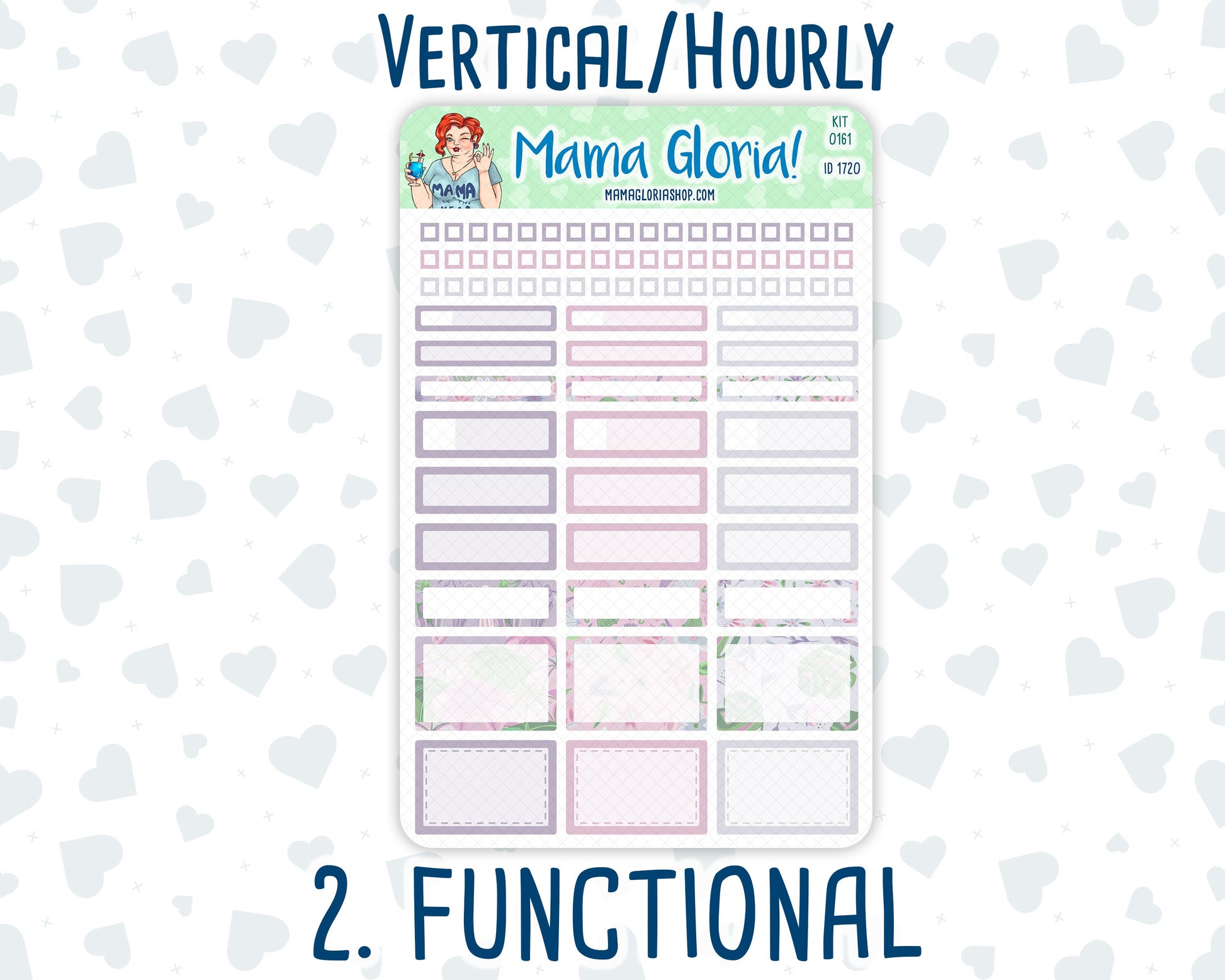 Kit 0161 -7x9 - Spring Rain - April- Spring- Weekly Kit For Vertical And Hourly EC Planners