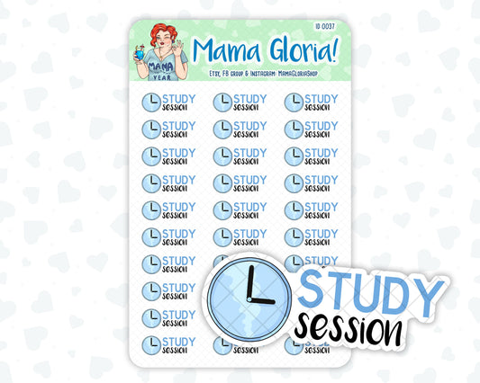 Study Session - Text Sticker With Icon