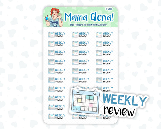 Weekly Review - Text Sticker With Icon