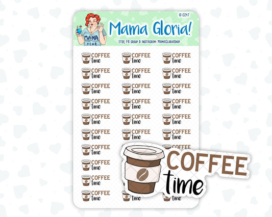 Coffee Time - Text Sticker With Icon