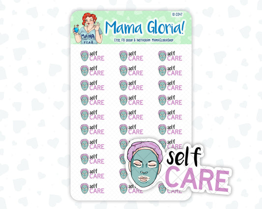 Self-Care - Text Sticker With Icon