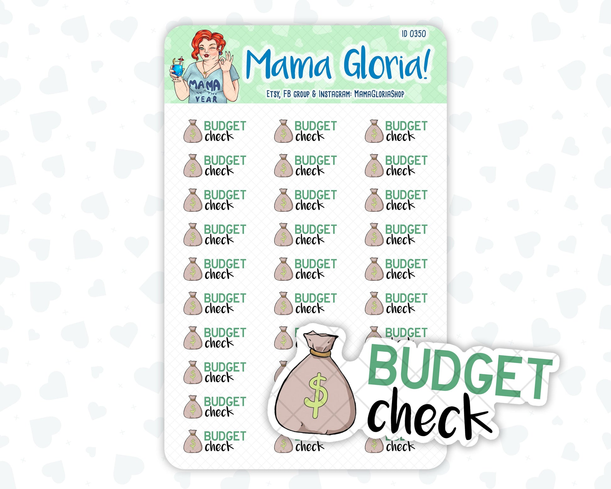 Budget Check - Text Sticker With Icon