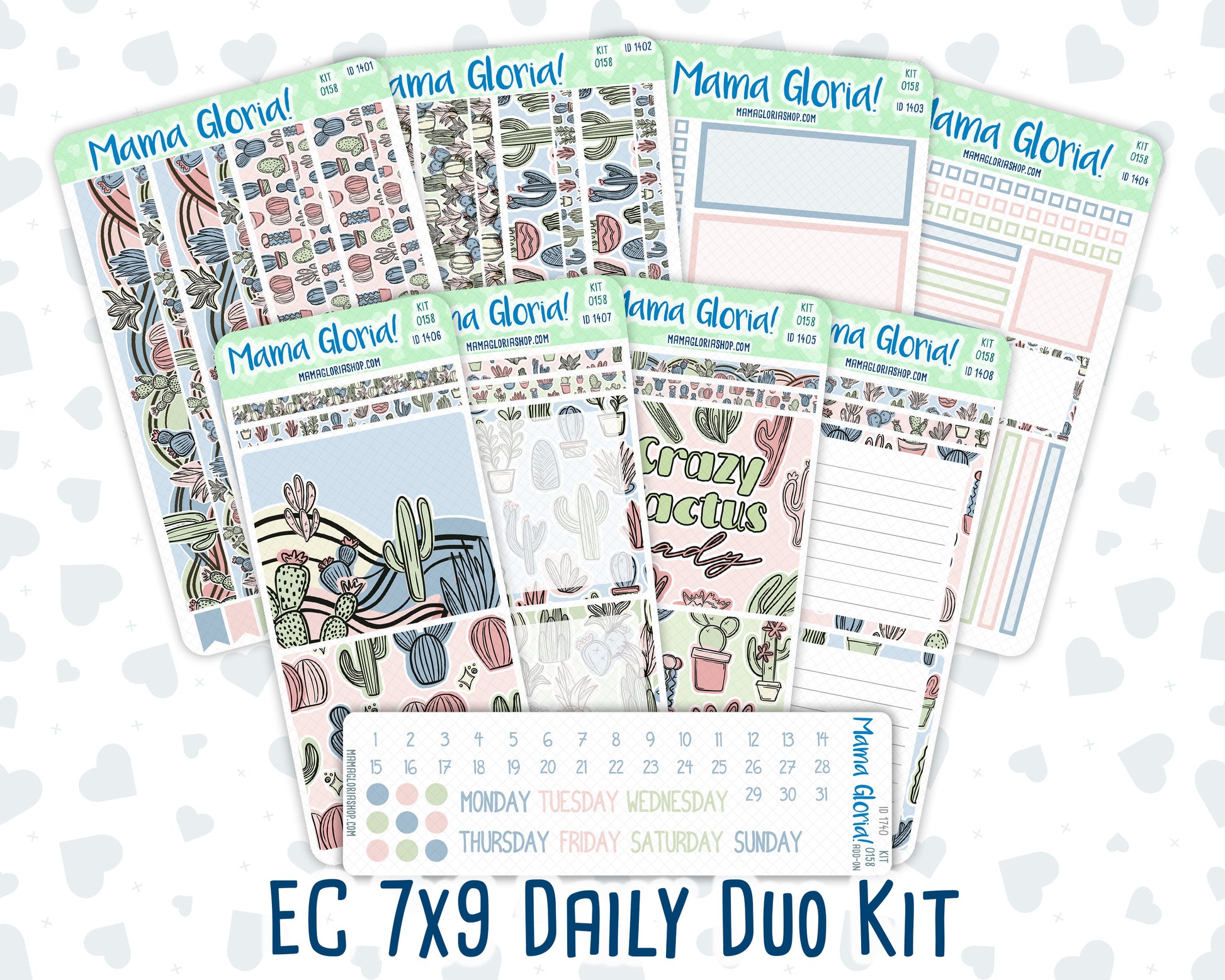 Kit 0158 7x9 Daily Duo - Cactus Oasis - April- Spring- Planner