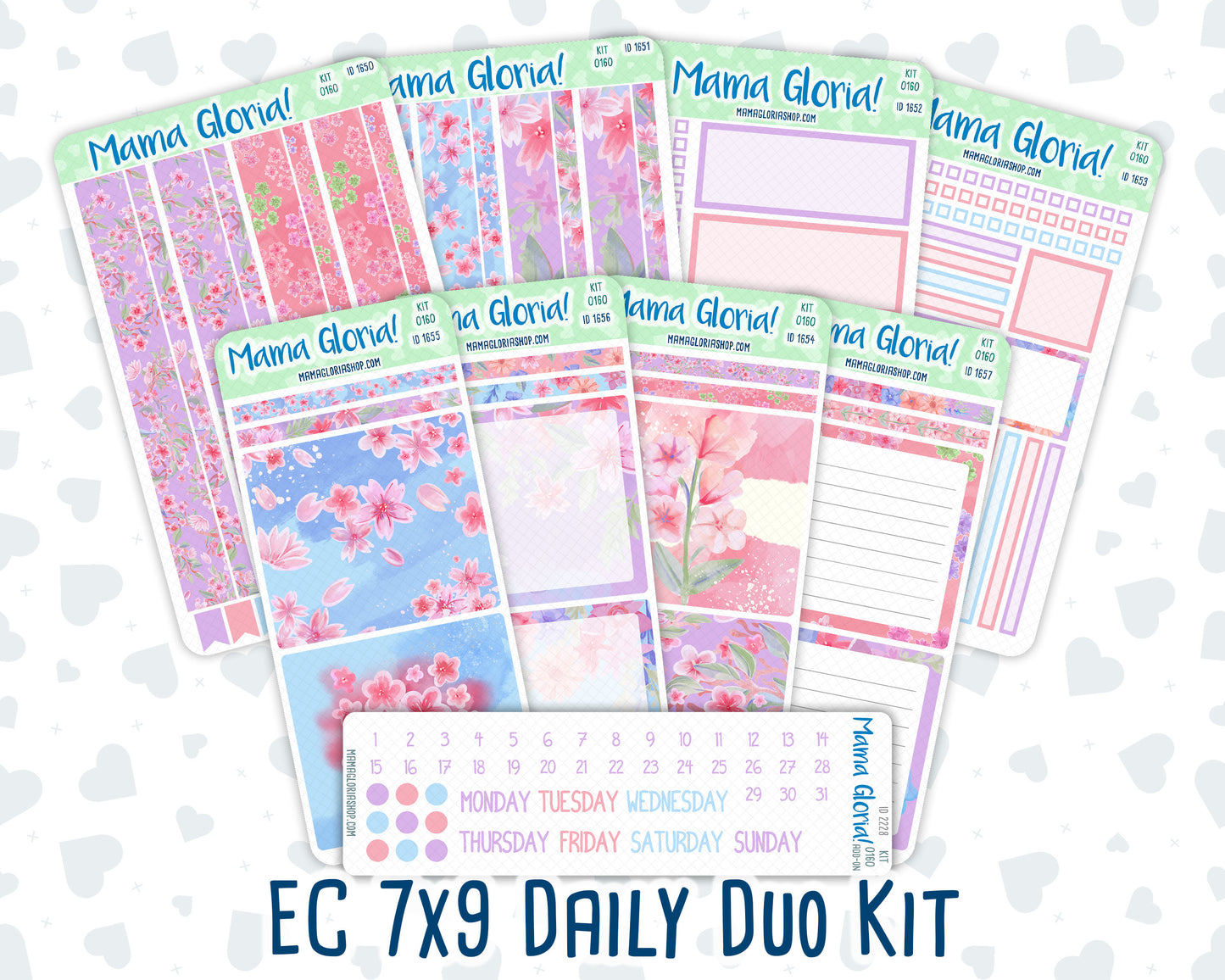 Kit 0160 7x9 Daily Duo - Blossom Ensemble - April- Spring- Planner