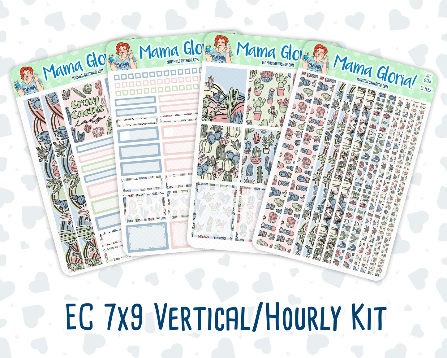 Kit 0158 -7x9 - Cactus Oasis - April- Spring- Weekly Kit For Vertical And Hourly EC Planners