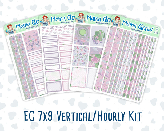 Kit 0161 -7x9 - Spring Rain - April- Spring- Weekly Kit For Vertical And Hourly EC Planners