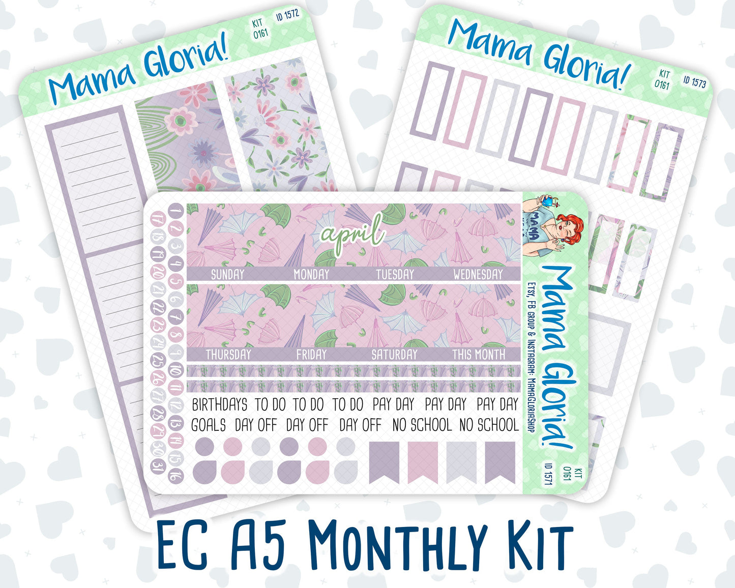 Kit 0161 -A5 -Monthly - Spring Rain - April- Spring Kit