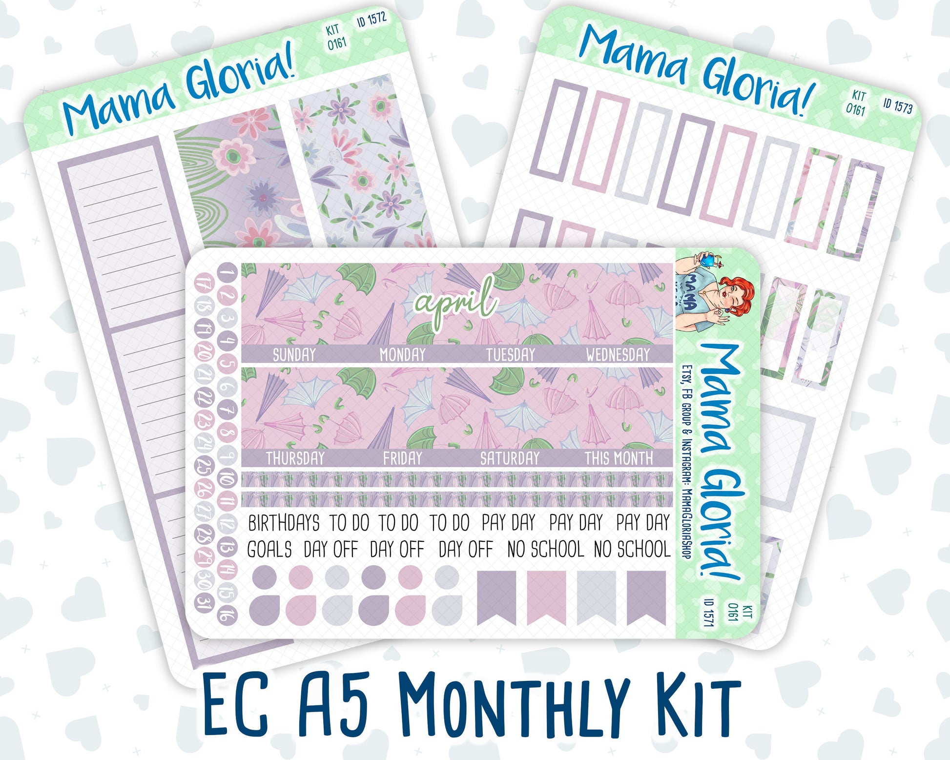 Kit 0161 -A5 -Monthly - Spring Rain - April- Spring Kit