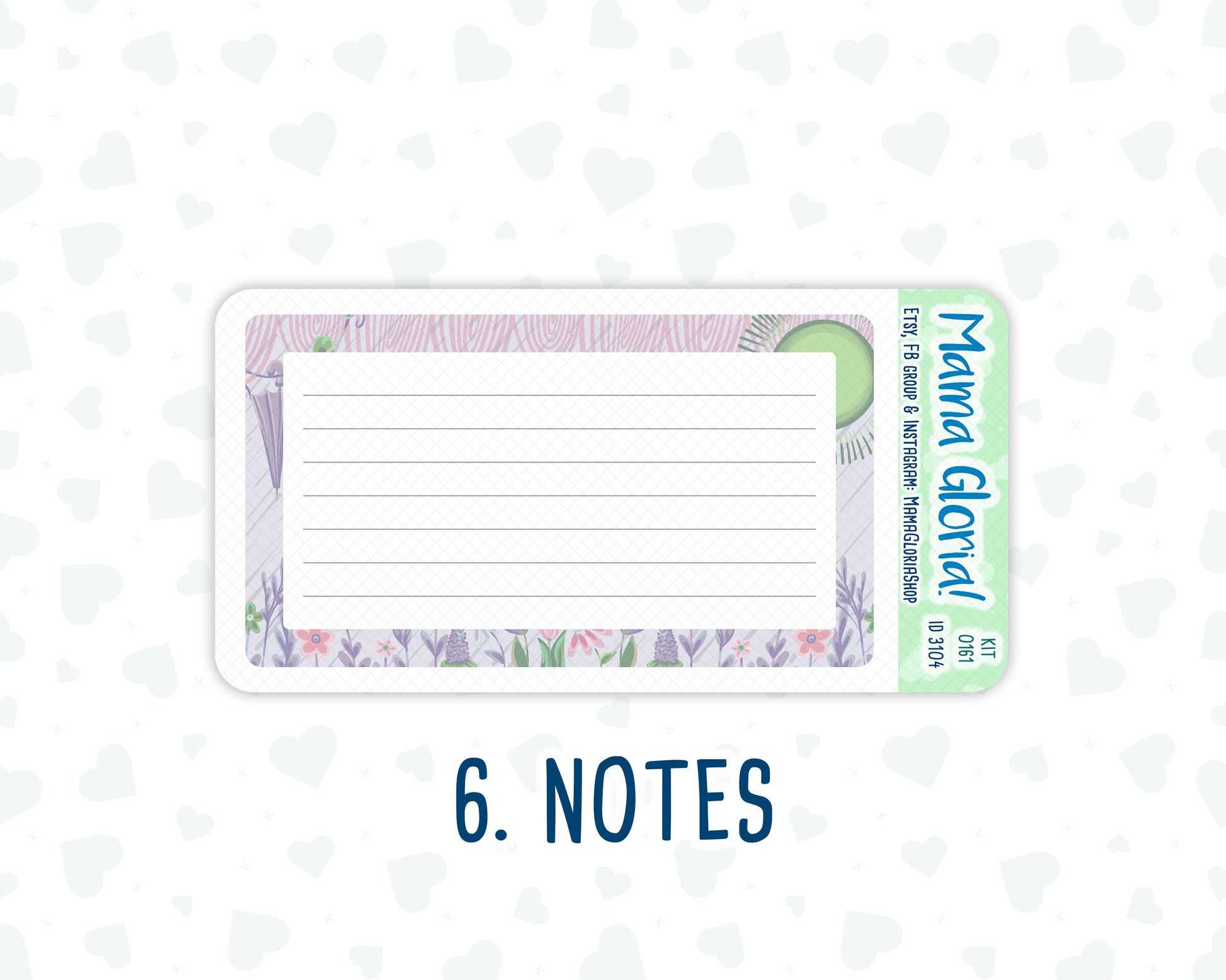 Kit 0161 - A5 - Spring Rain - April- Spring- Notes Pages - Dashboard Kit - Productivity Page