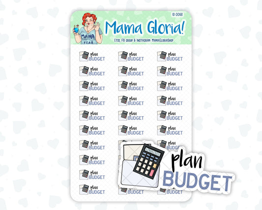 Plan Budget - Text Sticker With Icon