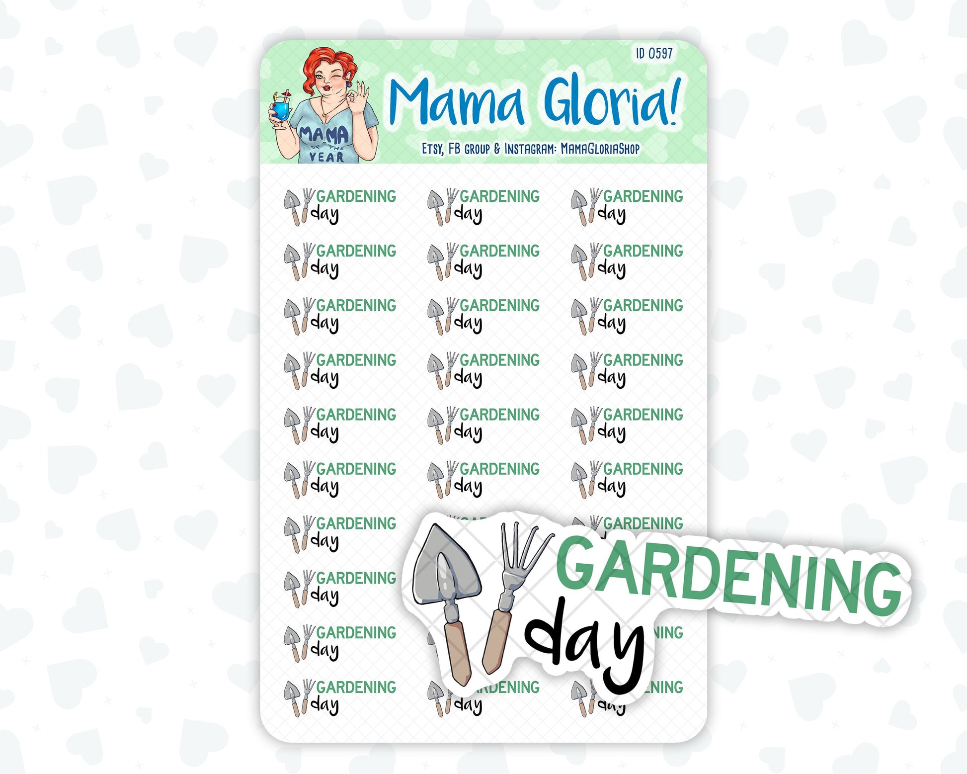 Gardening Day - Text Sticker With Icon