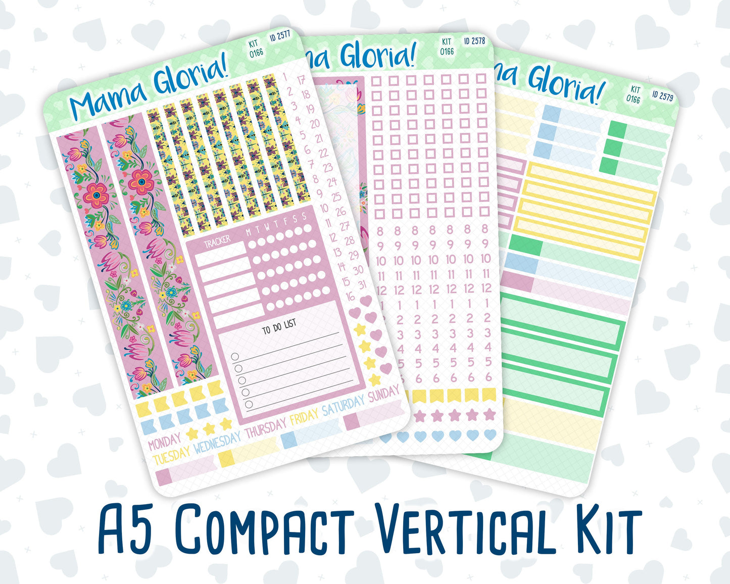 Kit 0166 - A5 Compact Vertical - May Symphony - May Weekly