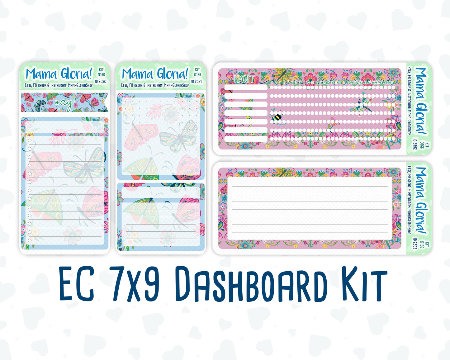 Kit 0166 - 7x9 - May Symphony - May- Spring- Notes Pages - Dashboard Kit - Productivity Page