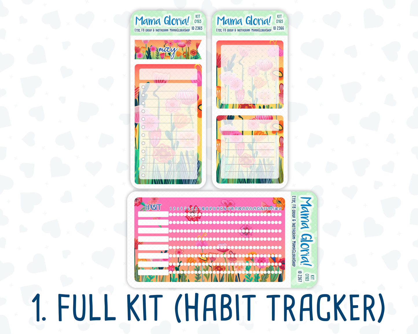 Kit 0165 - A5 - To Mom - May- Spring- Notes Pages - Dashboard Kit - Productivity Page