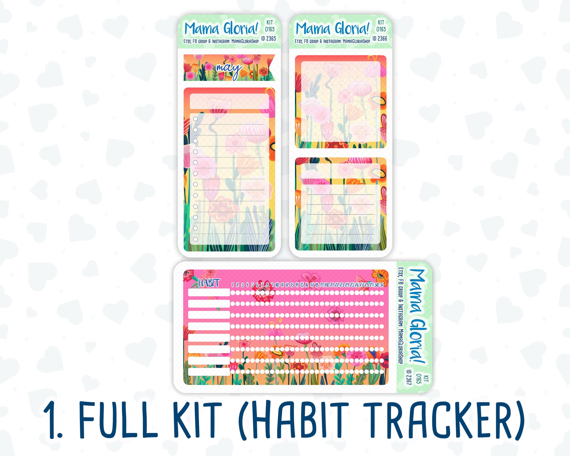 Kit 0165 - A5 - To Mom - May- Spring- Notes Pages - Dashboard Kit - Productivity Page