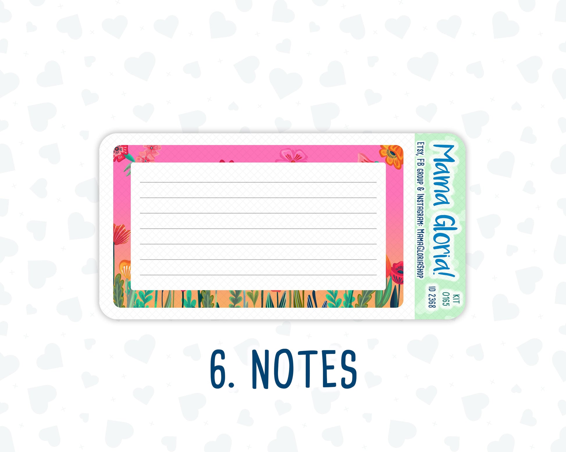 Kit 0165 - A5 - To Mom - May- Spring- Notes Pages - Dashboard Kit - Productivity Page