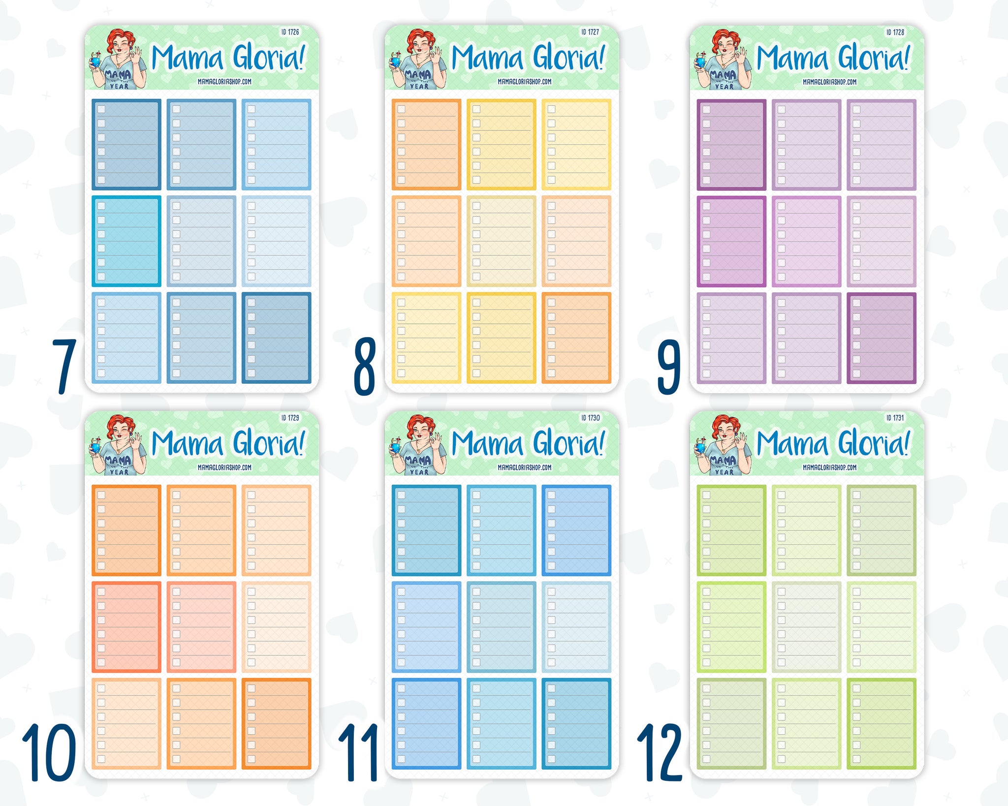 12-Month Functional Boxes- 2024 - Full Boxes- For Planners - Sticker P ...