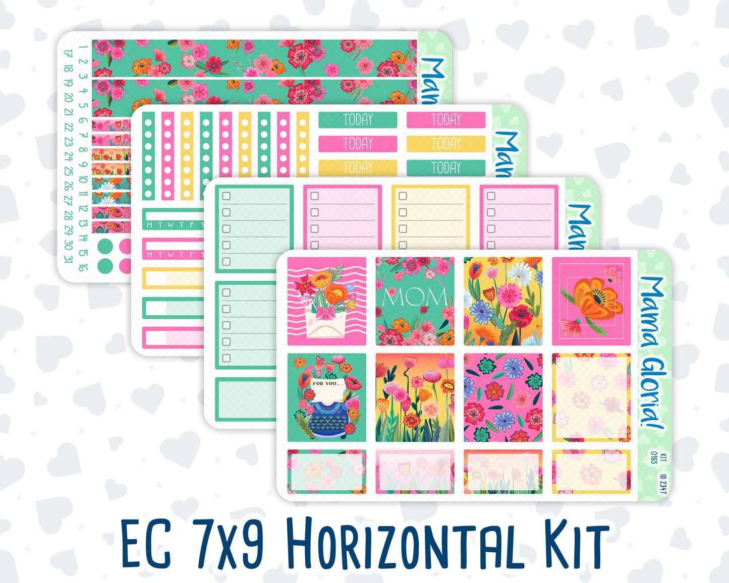 Kit 0165- 7x9 - To Mom -May- Spring- Weekly Kit For EC Horizontal Planners