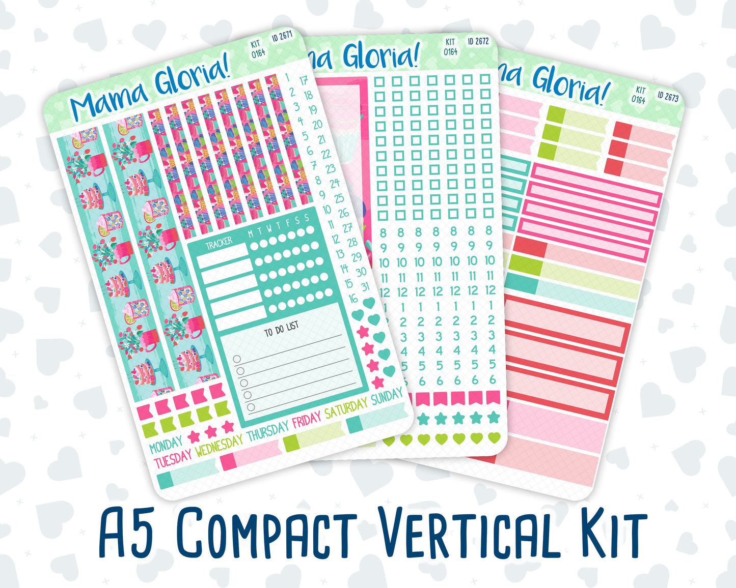 Kit 0164 - A5 Compact Vertical - Sweet Days - May Weekly