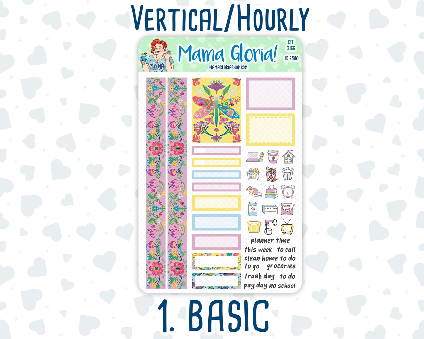 Kit 0166 -7x9 - May Symphony- May- Spring- Weekly Kit For Vertical And Hourly EC Planners