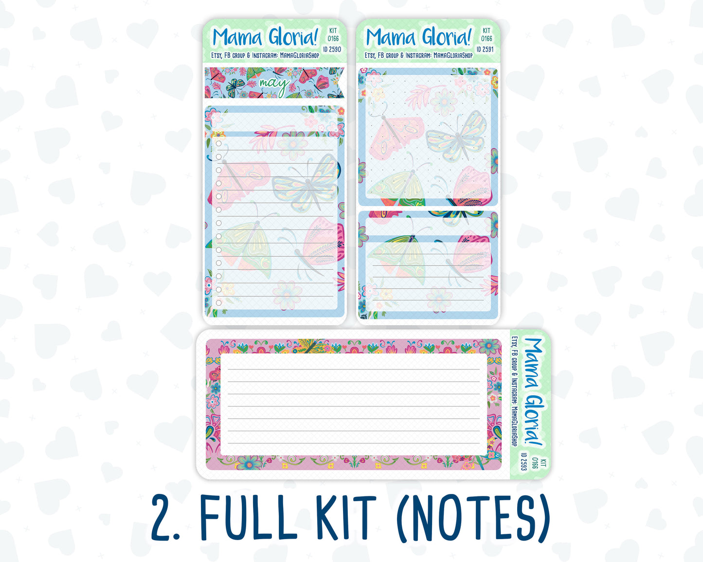 Kit 0166 - 7x9 - May Symphony - May- Spring- Notes Pages - Dashboard Kit - Productivity Page